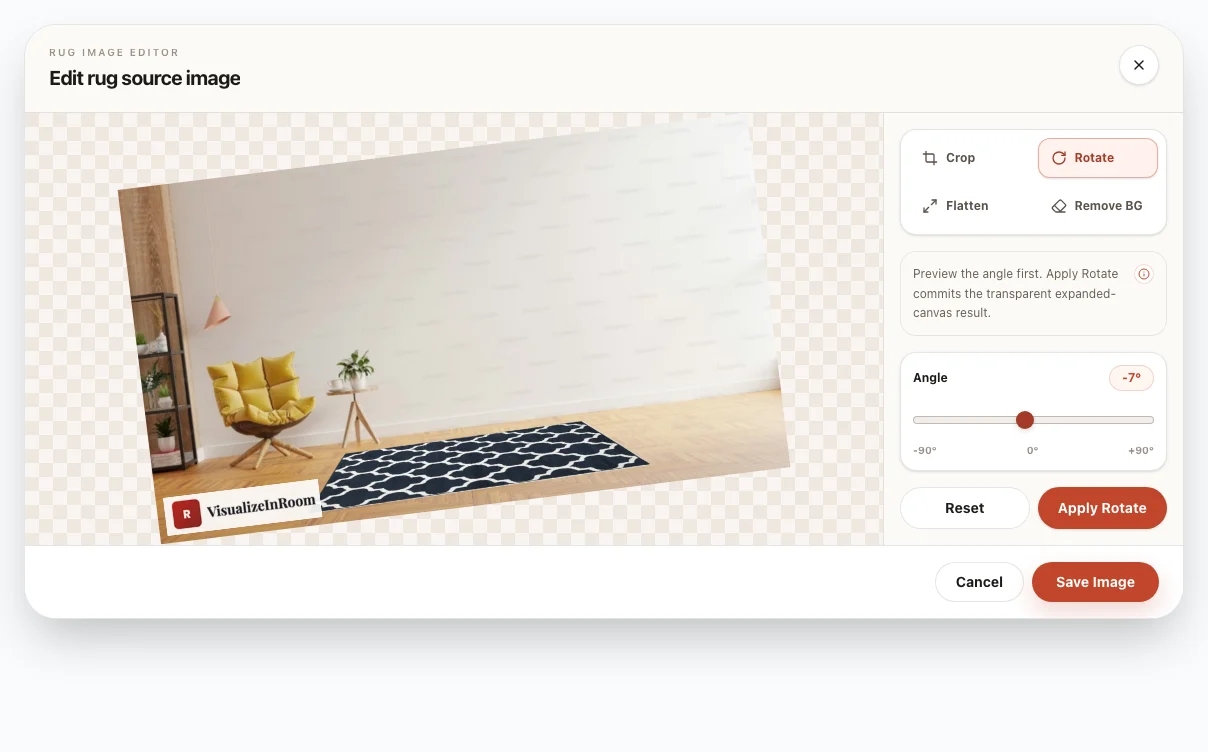 Studio crop and rotate image editor